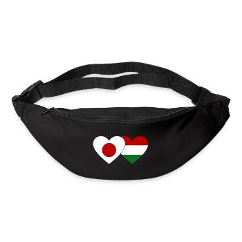 Japan Ungarn Flagge Herz - Gürteltasche - Schwarz - Vorne