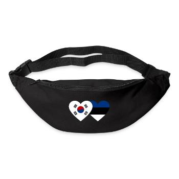 Südkorea Estland Flagge Herz - Gürteltasche - Schwarz - Vorne