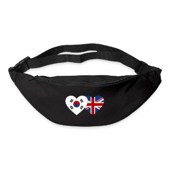 South Korea Great Britain Flag Heart - Bum bag - black - Front