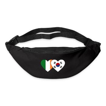 Ireland South Korea Flag Heart - Bum bag - black - Front
