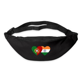 Portugal India Flag Heart - Bum bag - black - Front