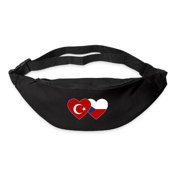 Türkei Tschechien Flagge Herz - Gürteltasche - Schwarz - Vorne