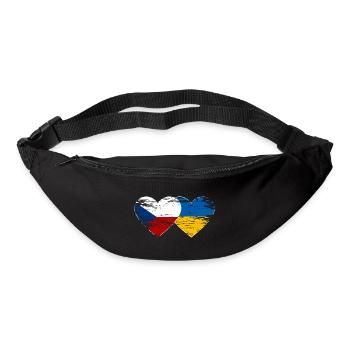 Tschechien Ukraine Flagge Herz used - Gürteltasche - Schwarz - Vorne