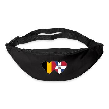 Belgique République dominicaine Flag Heart - Sac banane - noir - Devant