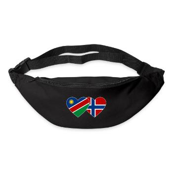 Namibia Norwegen Flagge Herz - Gürteltasche - Schwarz - Vorne