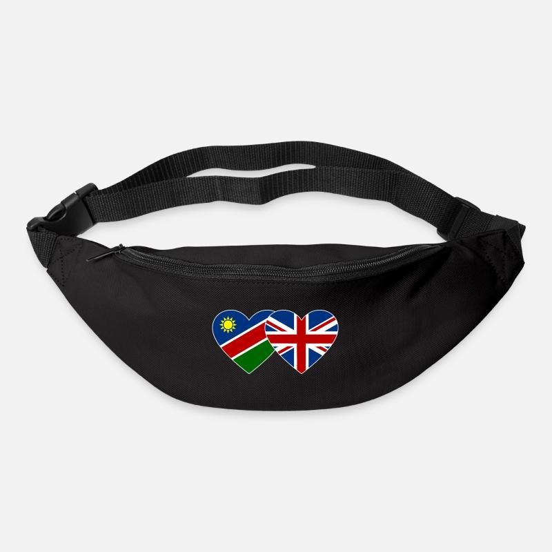 Namibia Großbritannien Flagge Herz - Gürteltasche - Schwarz