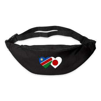 Namibia Japan Flagge Herz - Gürteltasche - Schwarz - Vorne