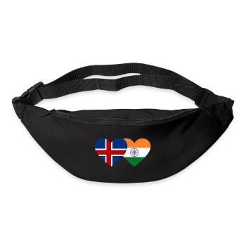 Iceland India Flag Heart - Bum bag - black - Front