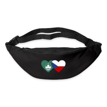 Macau Tschechien Flagge Herz - Gürteltasche - Schwarz - Vorne