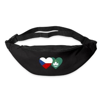 Tschechien Macau Flagge Herz - Gürteltasche - Schwarz - Vorne