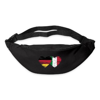 Allemagne Italie drapeau coeur utilisé - Sac banane - noir - Devant