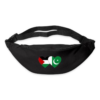 Palestine Pakistan Flag Heart - Bum bag - black - Front