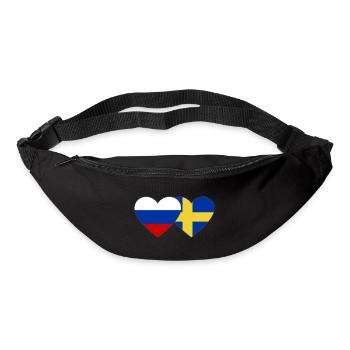 Drapeau de la Suède Russie - Sac banane - noir - Devant