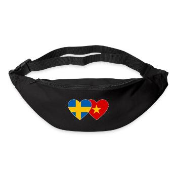 Suède Vietnam Drapeau Coeur - Sac banane - noir - Devant