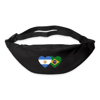 Argentinien Brasilien Flagge Herz - Gürteltasche - Schwarz - Vorne