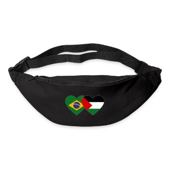 Brazil Palestine Flag Heart - Bum bag - black - Front