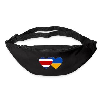Coeur de drapeau du Costa Rica Ukraine - Sac banane - noir - Devant