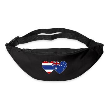 Thaïlande Australie Drapeau Coeur - Sac banane - noir - Devant