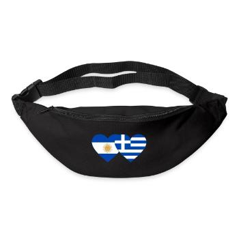 Argentine Grèce Drapeau Coeur - Sac banane - noir - Devant