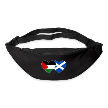 Palestine Ecosse drapeau coeur - Sac banane - noir - Devant