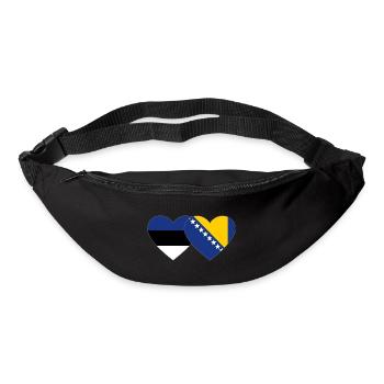Estonie Bosnie Drapeau Coeur - Sac banane - noir - Devant