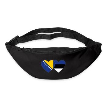 Bosnia Estonia Flag Heart - Bum bag - black - Front
