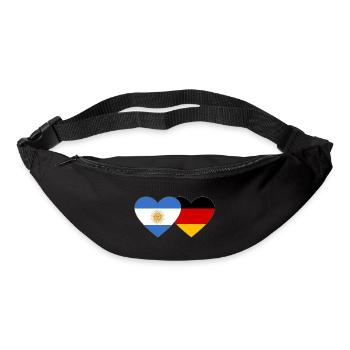 Argentinien Deutschland Flagge Herz - Gürteltasche - Schwarz - Vorne