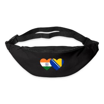 Inde Bosnie drapeau coeur - Sac banane - noir - Devant