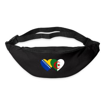 Bosnien Algerien Flagge Herz - Gürteltasche - Schwarz - Vorne