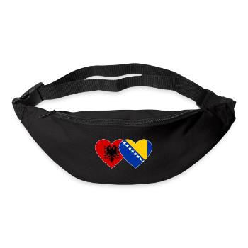 Albanie Bosnie Drapeau Coeur - Sac banane - noir - Devant