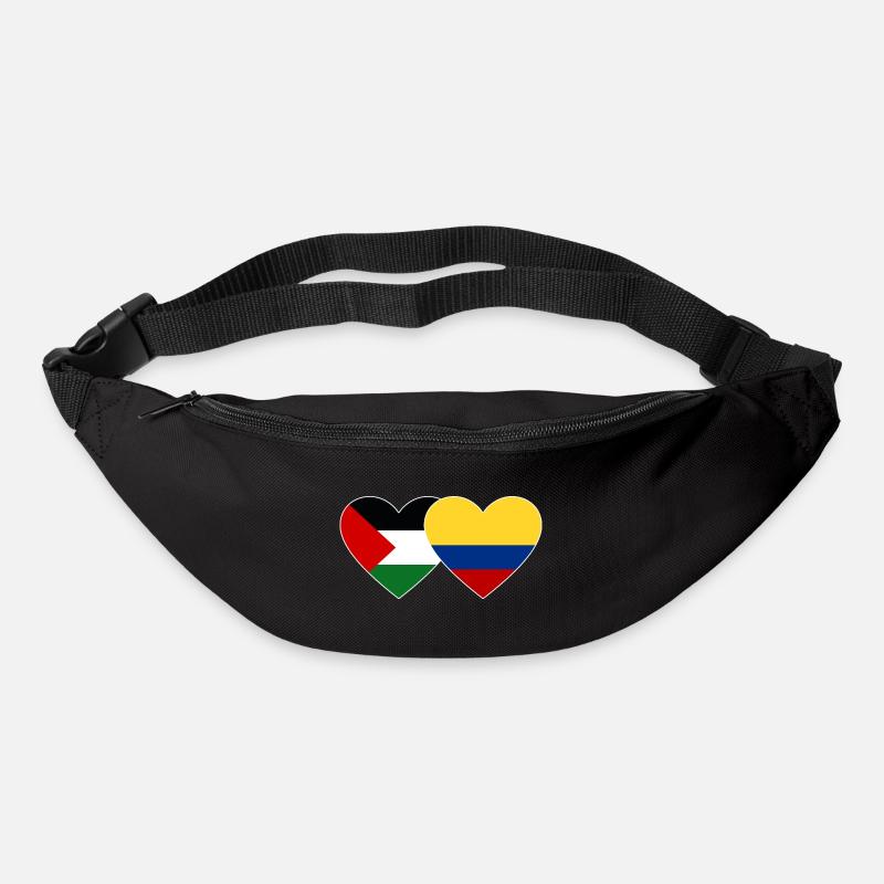 Palästina Kolumbien Flagge Herz - Gürteltasche - Schwarz