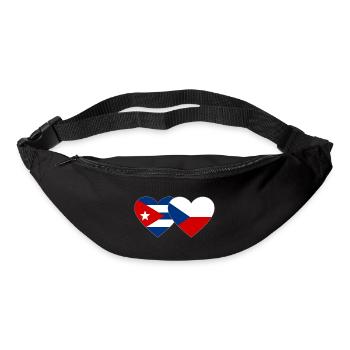 Kuba Tschechien Flagge Herz - Gürteltasche - Schwarz - Vorne