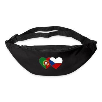 Portugal Tschechien Flagge Herz - Gürteltasche - Schwarz - Vorne