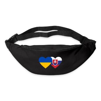 Ukraine Slowakei Flagge Herz - Gürteltasche - Schwarz - Vorne