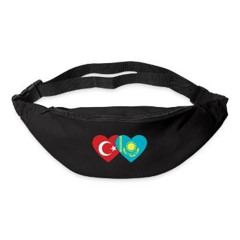 Turquie Kazakhstan Drapeau Coeur - Sac banane - noir - Devant