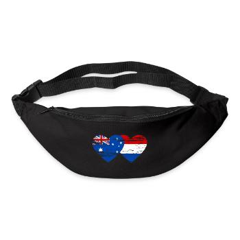 Australie Hollande Drapeau Coeur Drapeau utilisé - Sac banane - noir - Devant