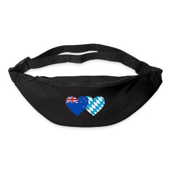 Drapeau de la Nouvelle-Zélande Bavaria Coeur - Sac banane - noir - Devant