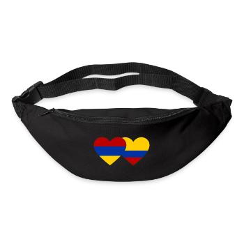 Arménie Colombie Drapeau Coeur - Sac banane - noir - Devant