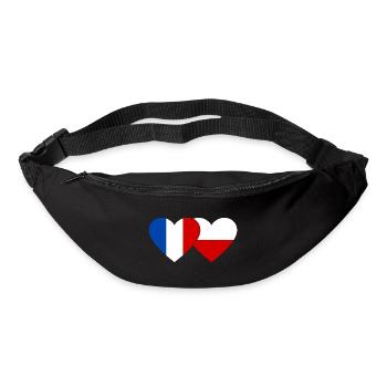France Pologne Drapeau Coeur - Sac banane - noir - Devant
