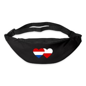 Holland Polen Flagge Herz - Gürteltasche - Schwarz - Vorne