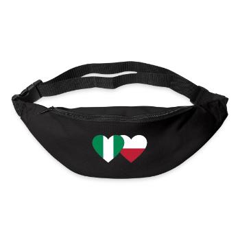 Nigeria Pologne Drapeau Coeur - Sac banane - noir - Devant