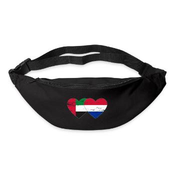 Vereinigte Arabische Emirate Holland Flagge Herz - Gürteltasche - Schwarz - Vorne