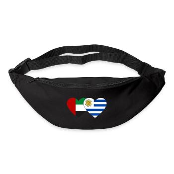 Vereinigte Arabische Emirate Uruguay Flagge Herz - Gürteltasche - Schwarz - Vorne