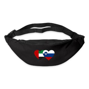 Émirats arabes unis Slovénie Drapeau Coeur - Sac banane - noir - Devant