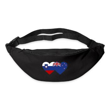 Slowenien Neuseeland Flagge Herz - Gürteltasche - Schwarz - Vorne