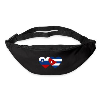 Slowenien Kuba Flagge Herz - Gürteltasche - Schwarz - Vorne