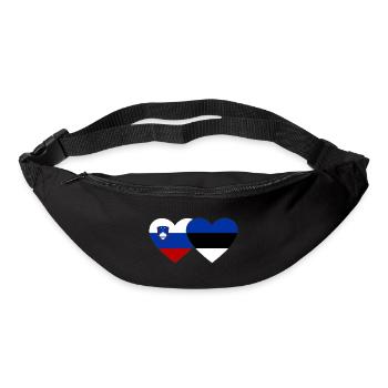 Slovenia Estonia Flag Heart - Bum bag - black - Front