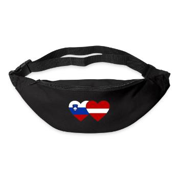 Slovenia Latvia Flag Heart - Bum bag - black - Front