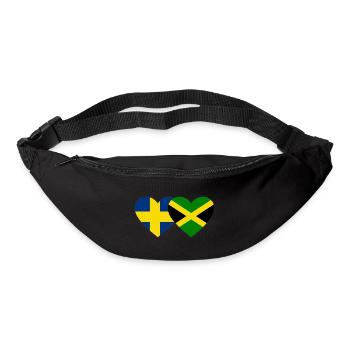 Schweden Jamaika Flagge Herz - Gürteltasche - Schwarz - Vorne