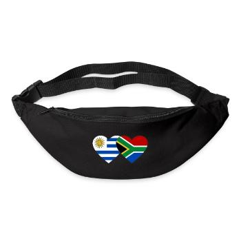 Uruguay South Africa Flag Heart - Bum bag - black - Front